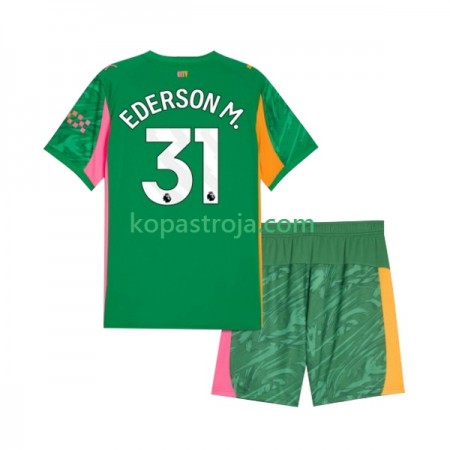 Billiga Fotbollströjor Manchester City EDERSON M. 31 Målvakt Barn Hemma tröja 2025/26 Kortärmad